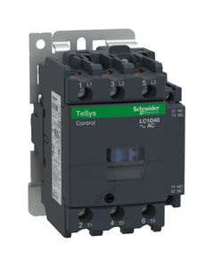 Stycznik LC1D40E7, 3bieg-3NO, 40A w AC3, 18.5kW, cewka 48V 50/60Hz, styki pom. 1NO+1NC