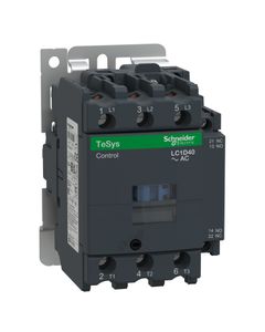 Stycznik LC1D40P7, 3bieg-3NO, 40A w AC3, 18.5kW, cewka 230V 50/60Hz, styki pom. 1NO+1NC