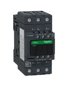 Stycznik LC1D50ABD, 3bieg-3NO, 50A w AC3, 22kW, cewka 24V DC, styki pom. 1NO+1NC