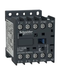 Stycznik LC1K0601B5, 3bieg-3NO, 6A w AC3, 2.2kW, cewka 24V 50Hz, styki pom. 1NC