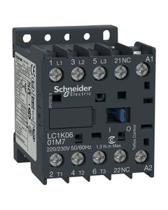 Stycznik LC1K0601P5, 3bieg-3NO, 6A w AC3, 2.2kW, cewka 230V 50Hz, styki pom. 1NC