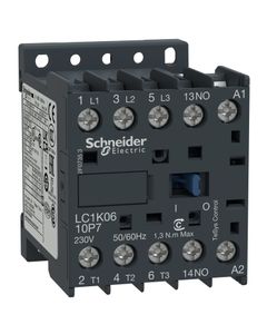 Stycznik LC1K0610B5, 3bieg-3NO, 6A w AC3, 2.2kW, cewka 24V 50Hz, styki pom. 1NO