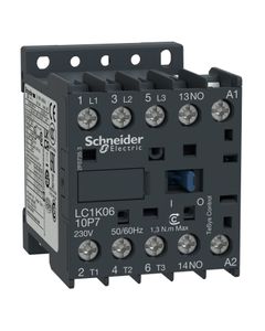 Stycznik LC1K0610E7, 3bieg-3NO, 6A w AC3, 2.2kW, cewka 48V 50/60Hz, styki pom. 1NO