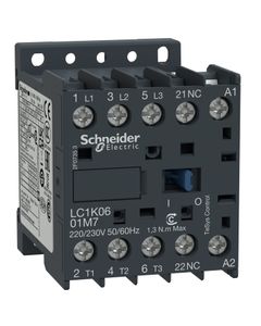 Stycznik LC1K1201P5, 3bieg-3NO, 12A w AC3, 5.5kW, cewka 230V 50Hz, styki pom. 1NC