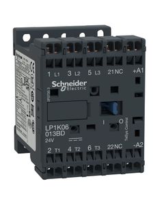 Stycznik LP1K06013BD, 3bieg-3NO, 6A w AC3, 2.2kW, cewka 24V DC, styki pom. 1NC