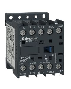 Stycznik LP1K0610JD, 3bieg-3NO, 6A w AC3, 2.2kW, cewka 12V DC, styki pom. 1NO