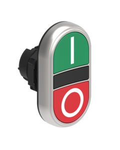 Platinum, przycisk 2-klawiszowy LPCB7123 zielono/czerwony I/O, monostabilny, napęd bez ramki