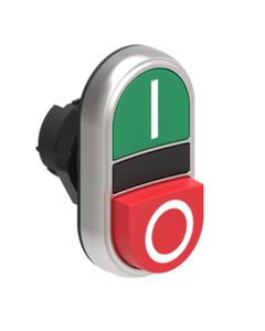 Platinum, przycisk 2-klawiszowy LPCB7223 zielony kryty/czerwony wystający I/O, monostabilny, napęd bez ramki