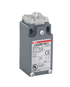 Łącznik krańcowy LS33M11B11, 1NO+1NC migowe, trzpień wciskany metalowy , metal IP65, M20