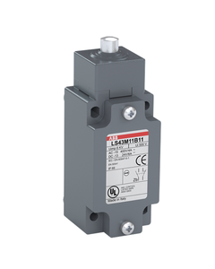 Łącznik krańcowy LS43M11B11, 1NO+1NC migowe, trzpień wciskany metalowy , metal IP66, M20