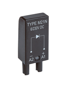 Moduł M21N typu D, dioda tłumiąca DC (polaryzacja N) czarny