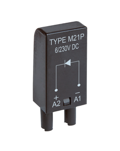 Moduł M21P typu D, dioda tłumiąca DC (polaryzacja P), czarny