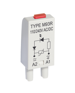 Moduł M93R typu LV, 110-240V AC/DC, dioda LED czerwona + dioda tłumiąca na cewkach AC i DC