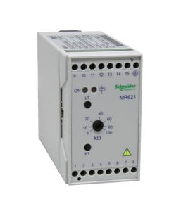 Przekaźnik MR 621 do nadzoru stanu izolacji, 2P 230VAC, 5-100 kOhm, do 1-faz. obwodów nieuziemionych do 250V