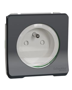 Mureva - Mechanizm gniazda 2P+PE zaciski śrubowe antracyt, IP55