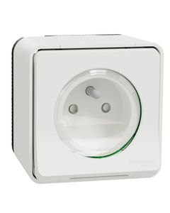 Mureva - Gniazdo n/t 2P+PE białe, IP55