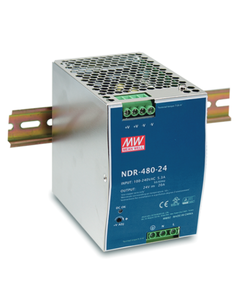 Zasilacz impulsowy NDR-480-24, 480W, 24VDC 20A, zasil. 90-264VAC, ob. metal