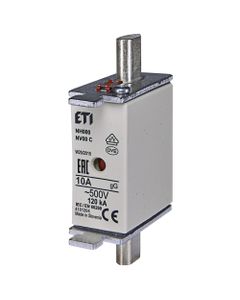 Wkładka topikowa NH000 gG 10A/500V przemysłowa zwłoczna 500V KOMBI