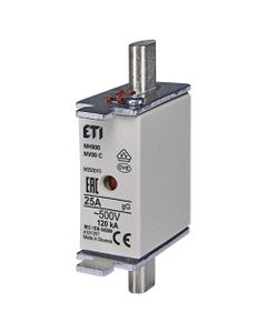 Wkładka topikowa NH000 gG 25A/500V przemysłowa zwłoczna 500V KOMBI