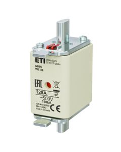 Wkładka topikowa NH00/WT-00 gF 125A/500V szybka, KOMBI