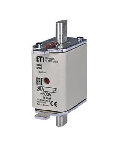 Wkładka topikowa NH00/WT-00 gF 20A/500V szybka, KOMBI