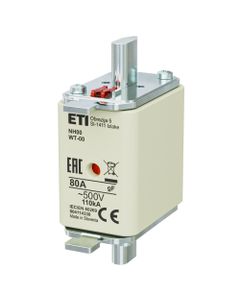 Wkładka topikowa NH00/WT-00 gF 80A/500V szybka, KOMBI