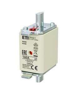 Wkładka topikowa NH00 gG 160A/500V przemysłowa zwłoczna 500V KOMBI