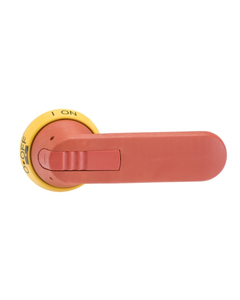 Rączka OHY125J12 żółto-czerwona, do wałka 12mm, L-125mm IP65, do OT630…800E, OS, blokada na trzy kłódki.