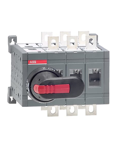 Przełącznik zasilania OT250E03CP, (I-0-II) 3P 250A, z wałkiem i czarną rączką IP65