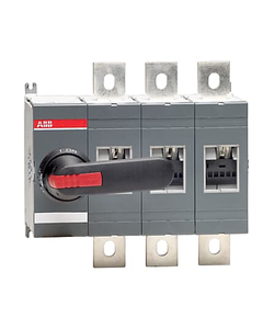 Rozłącznik izolacyjny OT630E03P, 3P 630A, napęd przedni, z wałkiem i czarną rączką