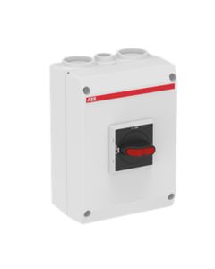Rozłącznik bezpieczeństwa OTE25T3M, EMC, 3P 30A, 15kW, ob. plastikowa IP65, czarne pokrętło, styk pom. 1NO, zaciski PE...