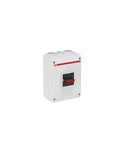 Rozłącznik bezpieczeństwa OTE25T3M, EMC, 3P 30A, 15kW, ob. plastikowa IP65, czarne pokrętło, styk pom. 1NO, zaciski PE...