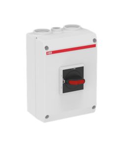 Rozłącznik bezpieczeństwa OTE36T3M, EMC, 3P 45A, 22kW, ob. plastikowa IP65, czarne pokrętło, styk pom. 1NO, zaciski PE...
