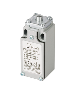Łącznik krańcowy PAM1F11PZ11, 1NO+1NC migowe, trzpień stalowy, metal IP66, PG13.5