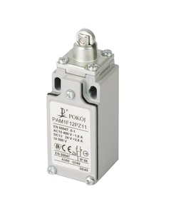 Łącznik krańcowy PAM1F12PZ02, 2NC migowe, trzpień stalowy z rolką stalową fi 10.5, metal IP66, PG13.5