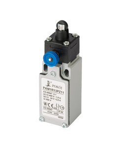 Łącznik krańcowy PAM1R13PZ11, 1NO+1NC migowe, trzpień stalowy z rolką z tworzywa fi 10.5, metal IP66, PG13.5