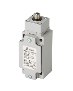 Łącznik krańcowy PBM1E12PZ11, 1NO+1NC migowe, popychacz stalowy z końcówką kulistą, metal IP66, PG13.5