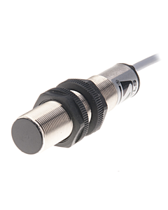 Czujnik indukcyjny PCIA5ZK, M18 Sn-5mm, 90-250V AC, 3-przewodowy NO, czoło wbudowane, konektor M12, mosiądz nikl. L91mm...