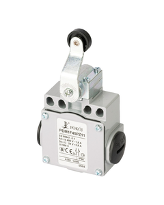 Łącznik krańcowy PDM1F45PZ11, 1NO+1NC migowe, dźwignia długa z rolką z tworzywa fi 18, metal IP66, 2xPG13.5