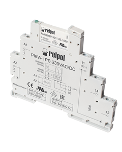 Przekaźnik interfejsowy PIR6W-1PS-230VAC/DC-R, 1P 6A, ster. 230V AC/DC, styki AgSnO2, zaciski śrubowe
