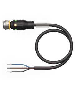 Przewód do czujników M12 3P złącze żeńskie proste, kod-A, 5m PUR, 2xLED, RKC4T-P7X2-5/TXL