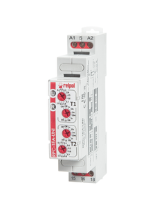 Przekaźnik czasowy RPC-1EA-UNI, 1P 12-240V AC/DC, 8 zakr. czas. funkcja EWa, niezależne nastawy T1 i T2