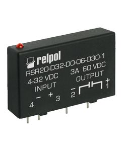 Przekaźnik półprzewodnikowy miniaturowy RSR20-D32-A0-24-030-0, 3A wyj. 24-280V AC, ster. 4-32V DC, zał. w zerze