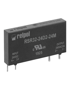 Przekaźnik półprzewodnikowy miniaturowy RSR32-24D2-24M, 2A wyj. 24-280V AC, ster. 24V DC, zał. w zerze, do druku.