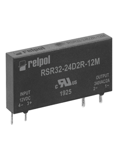 Przekaźnik półprzewodnikowy miniaturowy RSR32-24D2R-12M, 2A wyj. 24-280V AC, ster. 12V DC, zał. natychmiastowe, do druku...