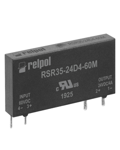 Przekaźnik półprzewodnikowy miniaturowy RSR35-24D4-60M, 4A wyj. 3-28V DC, ster. 60V DC, do druku