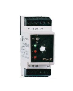 Przekaźnik czasowy RTox-20, 2NO+1NC zwłoczne, 24-230V AC/DC, czas 0.1-1000s, z opóźnionym odpadem