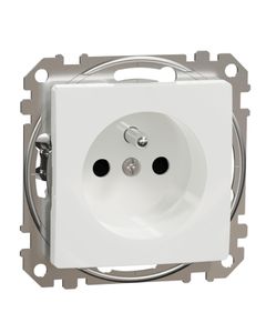 Sedna Design, Gniazdo pojedyncze 2P+PE SDD111012, białe, bez ramki (bezgwintowe)