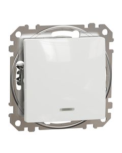 Sedna Design, Łącznik 1-biegunowy SDD111101L, z podświetleniem, biały, bez ramki