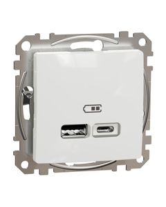 Sedna Design, Gniazdo ładowania USB SDD111402, białe, bez ramki